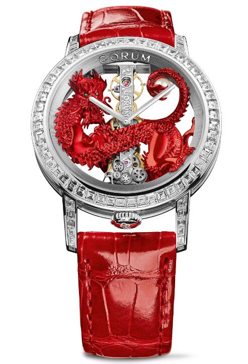 Corum GOLDEN BRIDGE 43 WHITE GOLD DRAGON DIAMONDS B113/04359 - 113.990.69/0F06 DR06G Replica watch